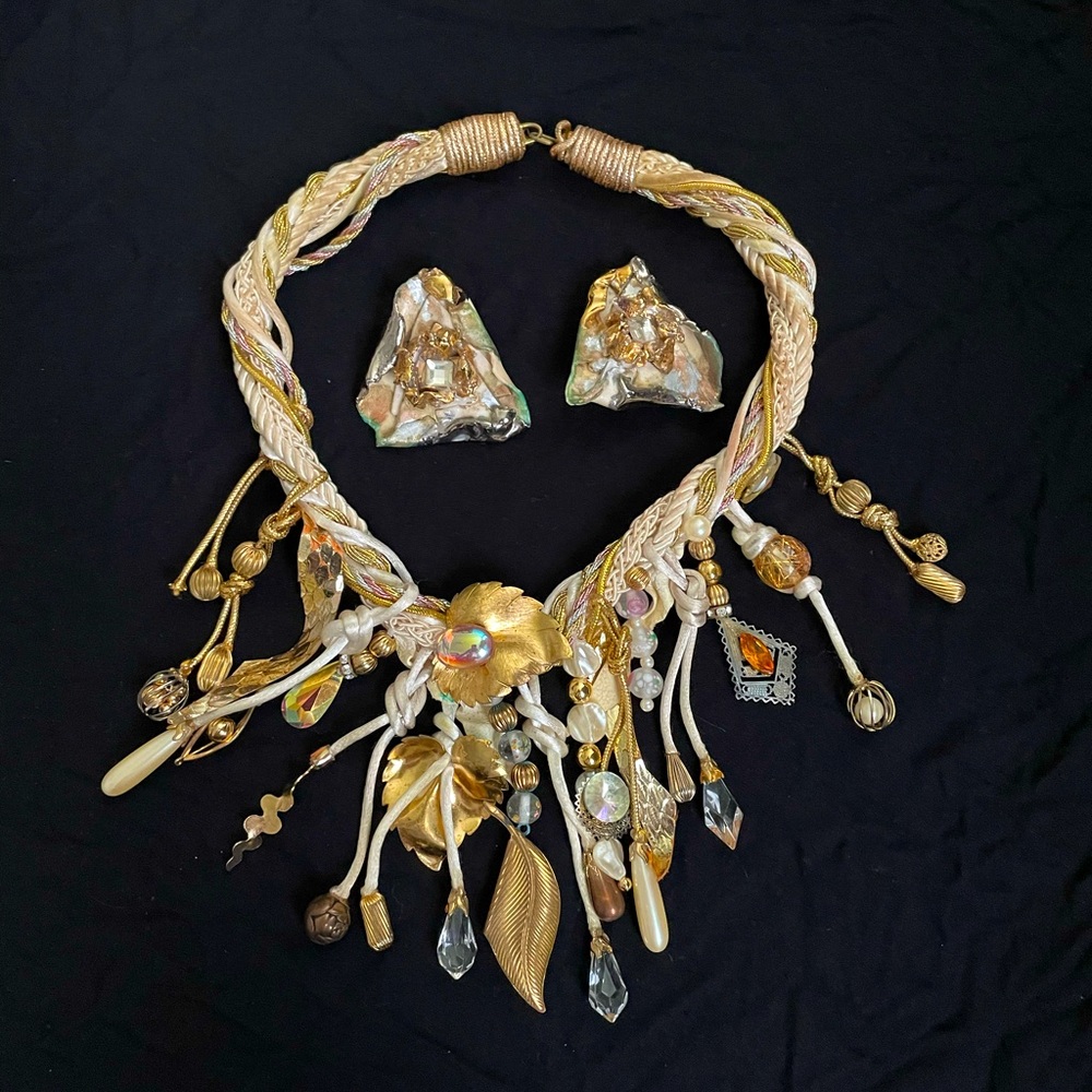 Handmade Artsy Necklace and Earrings